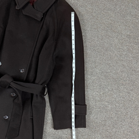 VTG Charles Klein Brown Wool Floor Length Double Breasted Belted Coat Women’s 3X - Picture 10 of 13